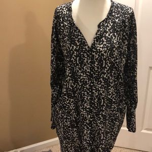 Black design button down blouse